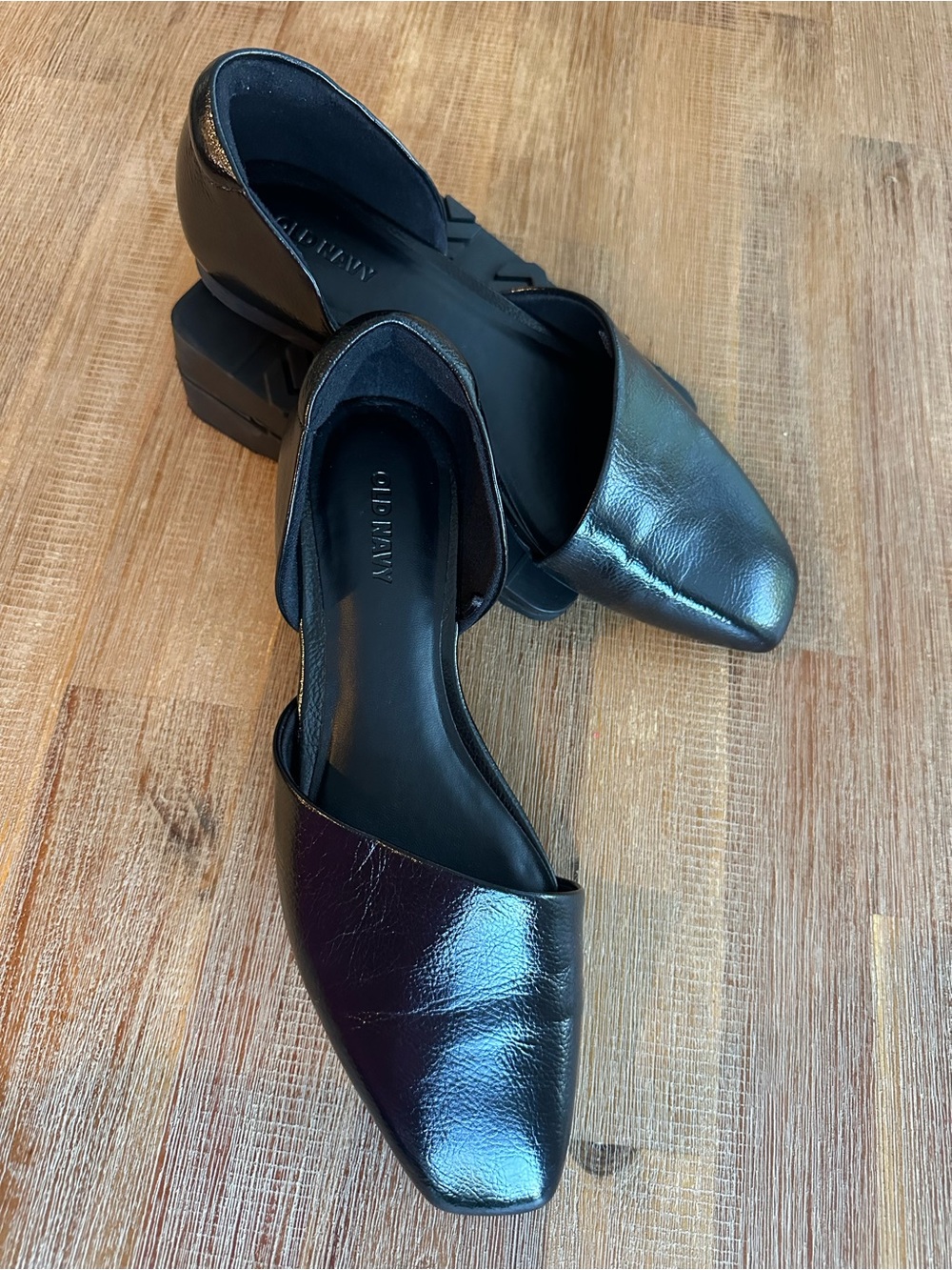 Old Navy Women's Black Patent D'Orsay Flats